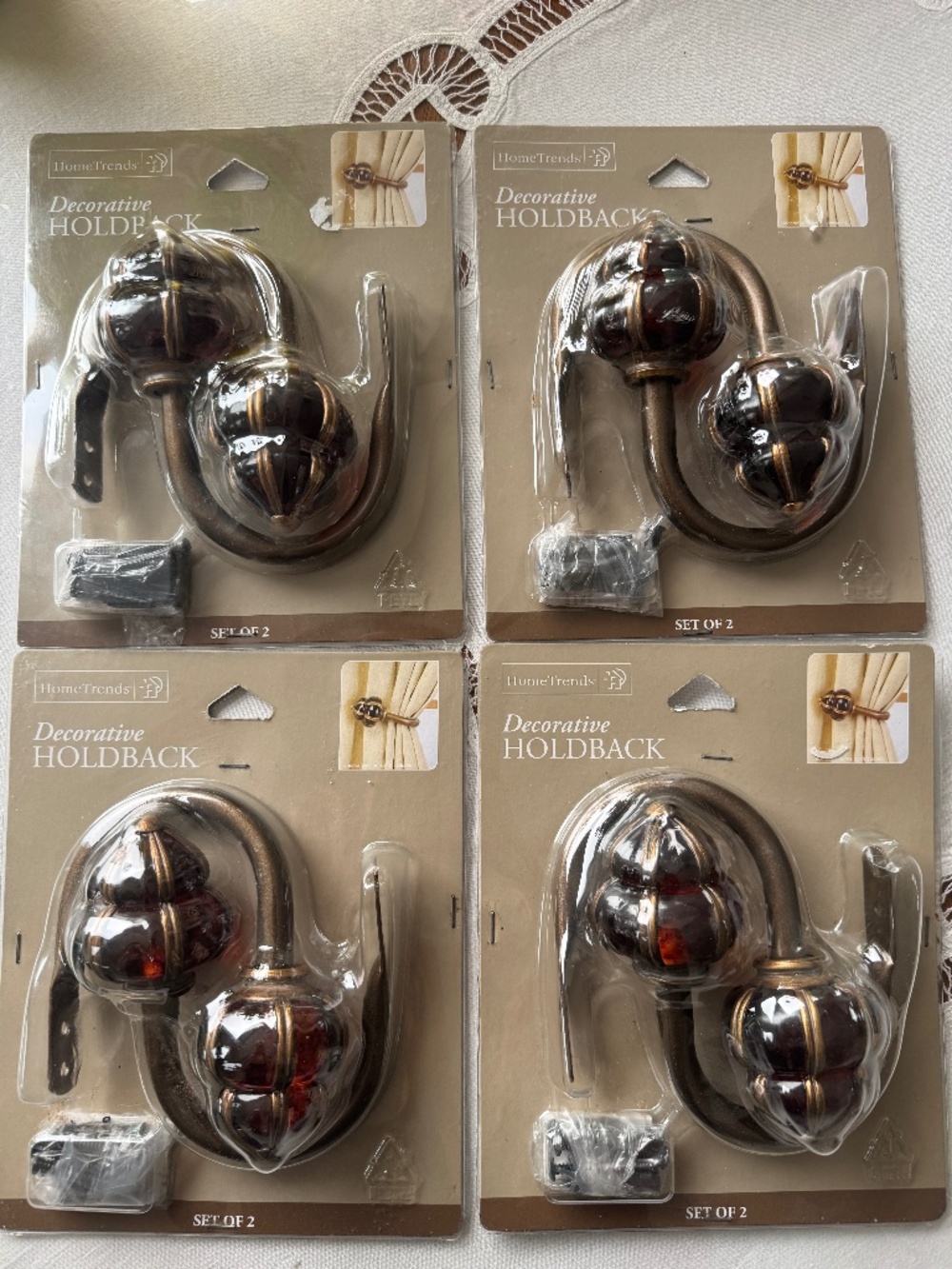 HomeTrends Decorative Curtain Holdbacks Canterbury - 4 Packs Available NEW